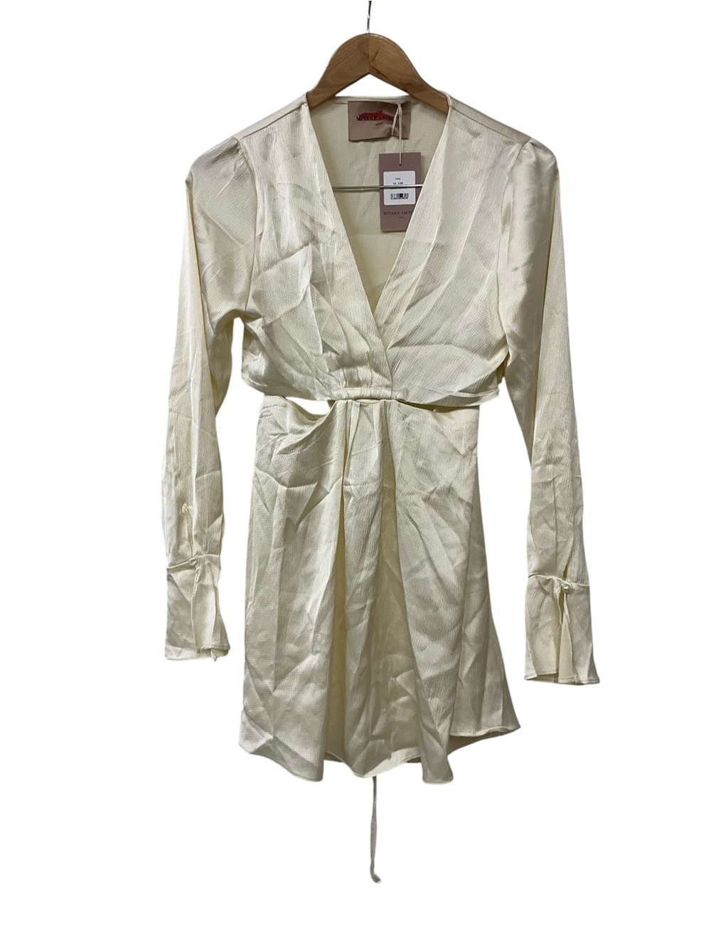 Miyake Archive Cream Satin Cutout Dress XS